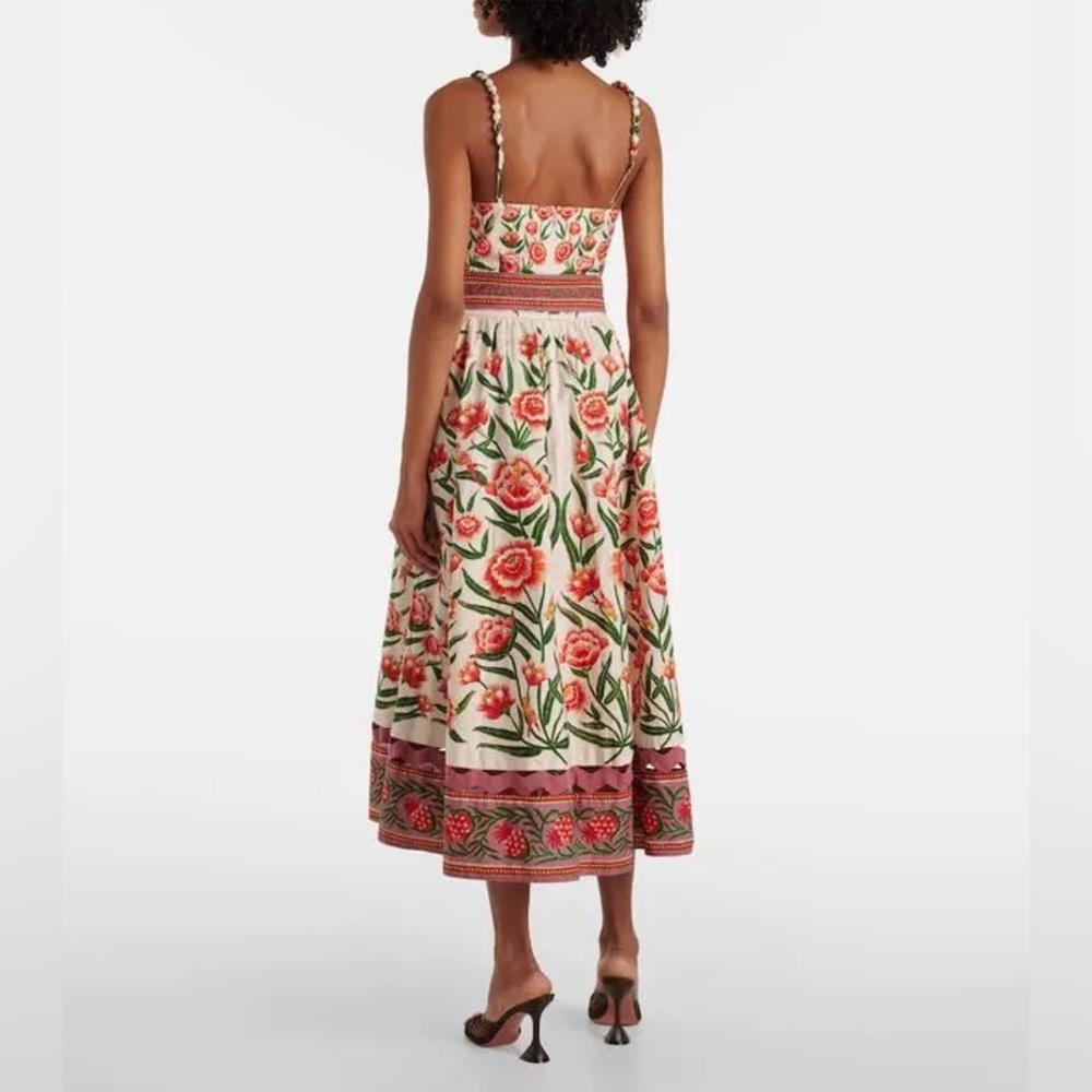 FARM RIO Printed Cotton Midi Dress - White - Picture 5 of 13